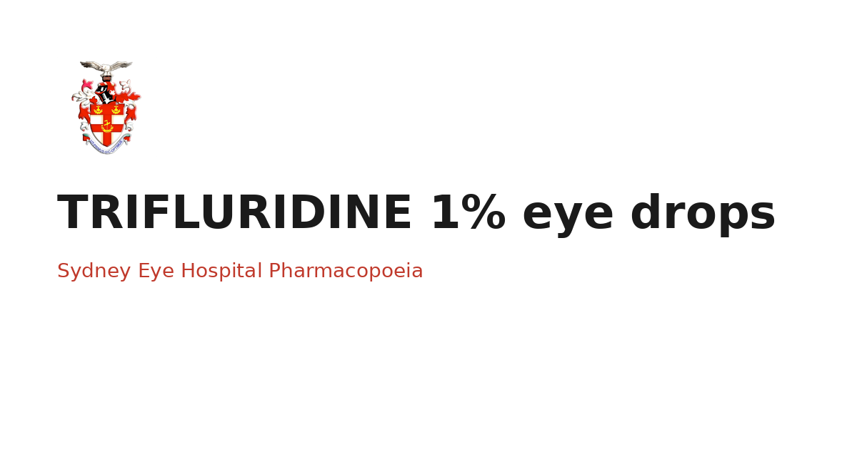 TRIFLURIDINE 1% eye drops · SEH Ophthalmic Pharmacopoeia